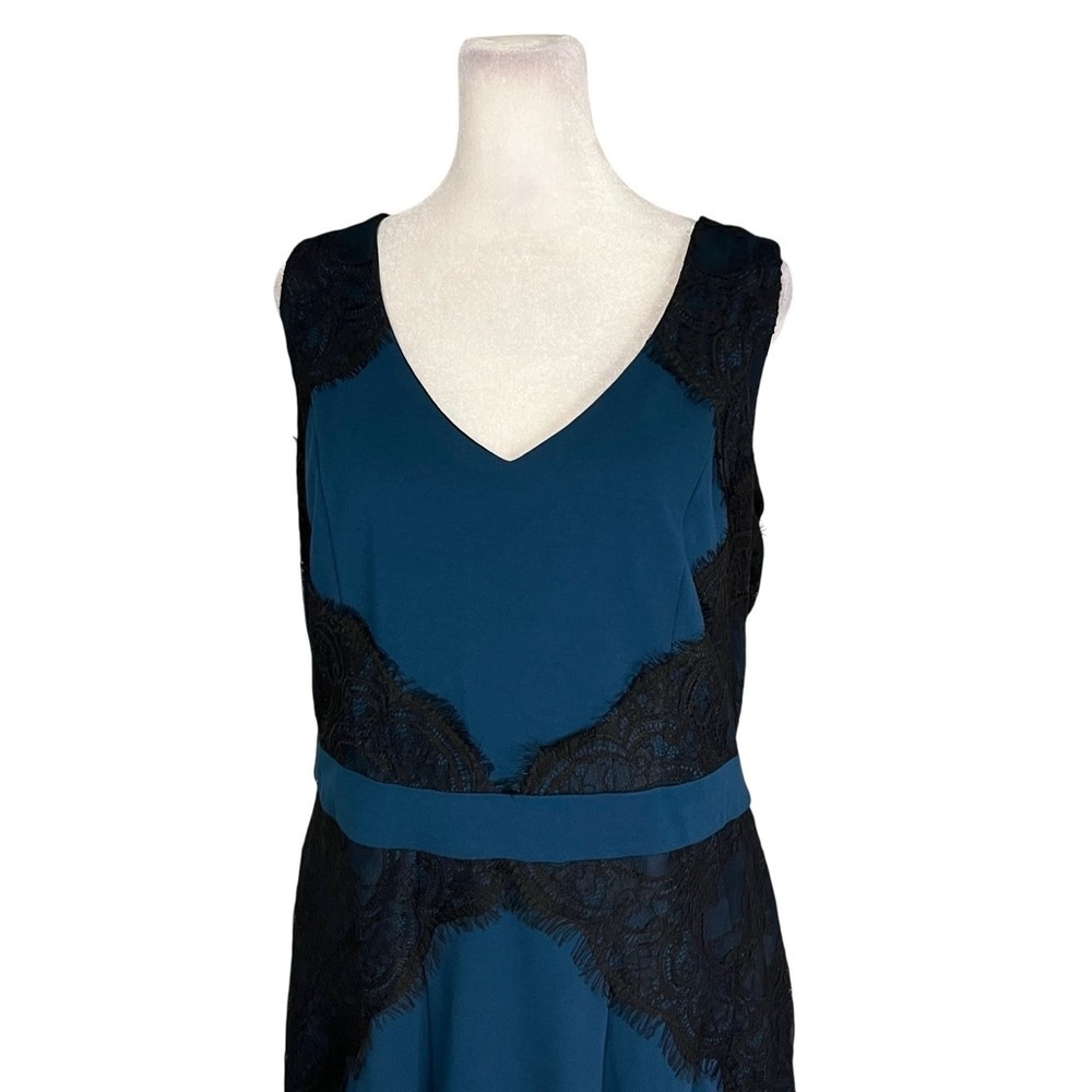 City Chic Lace Corset Teal Sleeveless Dress NWT Size 16 Small - Picture 2 of 7